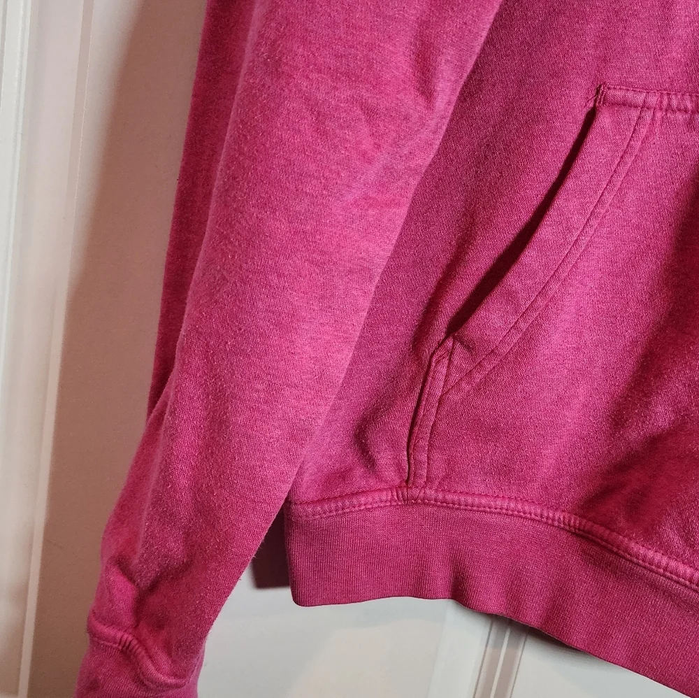 Nike Fuchsia Pullover Hoodie Small Cowl Neck Small Hole Left Sleeve